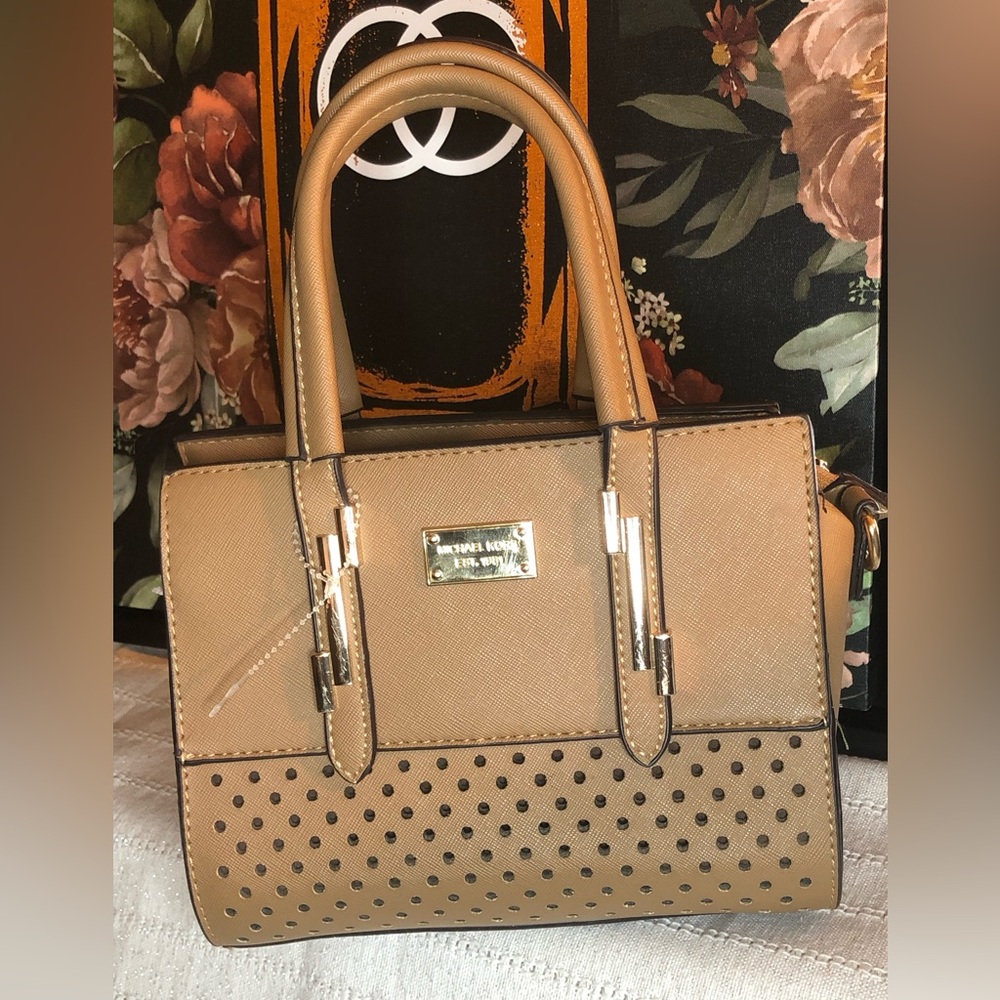 Michael Kors Tan Handbag with Perforated Design - Picture 1 of 7